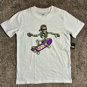 LCKR Kids White Skeleton Skateboard Tee